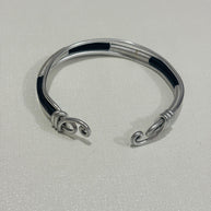 Bracciale rigido spirale nero e argento| Bracciale regolabile in alluminio con spirali|  Bracciale unisex minimal moderno|Idea regalo unisex