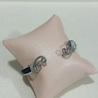 Bracciale rigido spirale nero e argento| Bracciale regolabile in alluminio con spirali|  Bracciale unisex minimal moderno|Idea regalo unisex