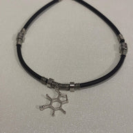 Collana molecola serotonina in acciaio| Collana chimica scientifica stile goth alternativa| Gioiello dark minimal