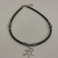 Collana molecola serotonina in acciaio| Collana chimica scientifica stile goth alternativa| Gioiello dark minimal