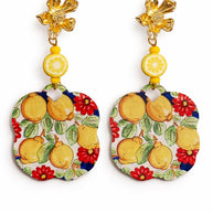 Orecchini limoni siciliani| Orecchini pendenti estivi stile Mediterraneo|  Gioiello mare acciaio dorato antiallergico | Idea regalo donna