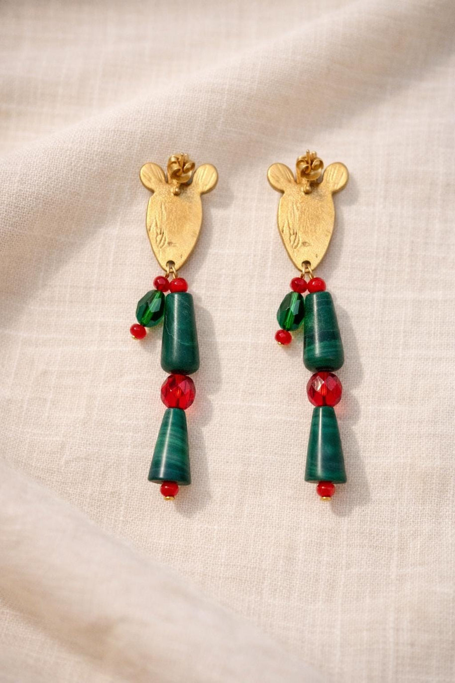 Orecchini cactus siciliano| Orecchini pendenti estivi stile Mediterraneo| Gioiello acciaio dorato antiallergico| Idea regalo donna