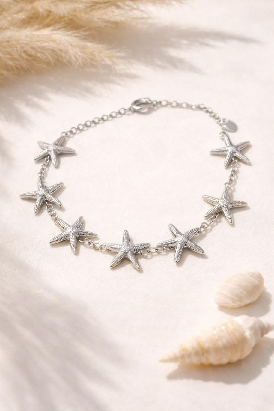 Bracciale con stelle marine in acciaio inox oro o argento | Bracciale mare donna estate | Gioiello estivo minimal