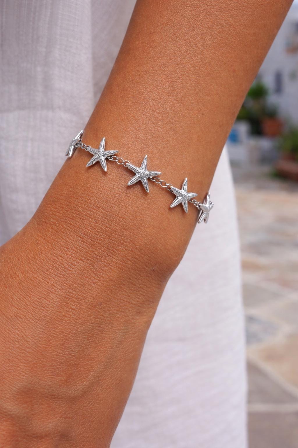 Bracciale con stelle marine in acciaio inox oro o argento | Bracciale mare donna estate | Gioiello estivo minimal