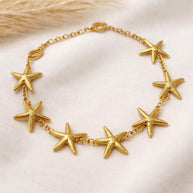 Bracciale con stelle marine in acciaio inox oro o argento | Bracciale mare donna estate | Gioiello estivo minimal