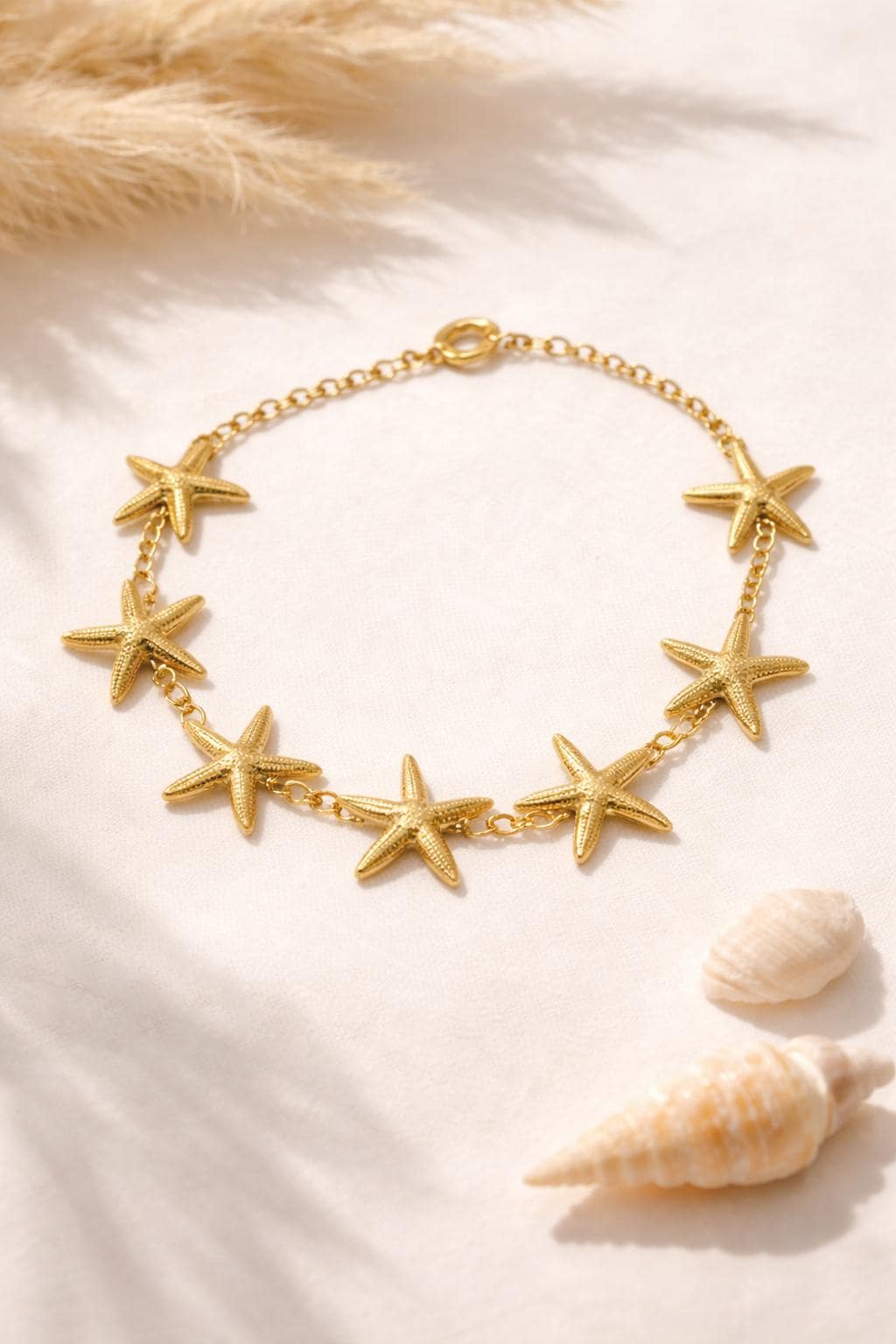 Bracciale con stelle marine in acciaio inox oro o argento | Bracciale mare donna estate | Gioiello estivo minimal