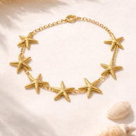 Bracciale con stelle marine in acciaio inox oro o argento | Bracciale mare donna estate | Gioiello estivo minimal