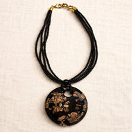 Collana in vetro di Murano oro e nero elegante | Collana donna da indossare tutti i giorni | Gioiello antiallergico