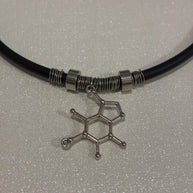 Collana molecola serotonina in acciaio| Collana chimica scientifica stile goth alternativa| Gioiello dark minimal