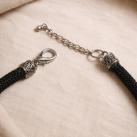 Collana etnica con ciondolo grande argento anticato | Girocollo tribale regolabile | Collana boho donna statement