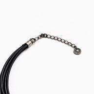 Collana industriale donna nera con maxi ciondolo quadrato argento | Gioiello rock statement urban regolabile
