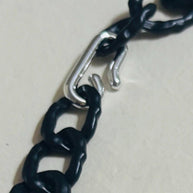 Collana catena maxi nera e argento maglia grossa lunga | Collana statement donna stile rock industrial urban chic