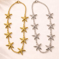Bracciale con stelle marine in acciaio inox oro o argento | Bracciale mare donna estate | Gioiello estivo minimal