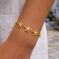Bracciale con stelle marine in acciaio inox oro o argento | Bracciale mare donna estate | Gioiello estivo minimal