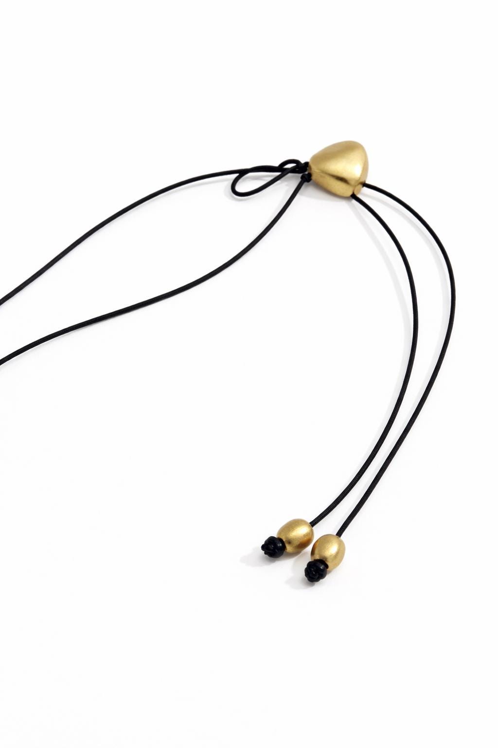 Collana asimmetrica nero oro in legno | Collana geometrica moderna | Girocollo design naturale donna