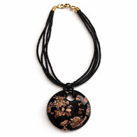 Collana in vetro di Murano oro e nero elegante | Collana donna da indossare tutti i giorni | Gioiello antiallergico