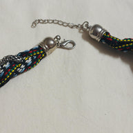 Collana etnica statement con ciondolo maxi argento | Collana tribale multicolor girocollo donna estate mare Boho