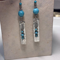 Orecchini boho turchese e argento | Orecchini pendenti stile boho | Orecchini artigianali donna | Idea regalo