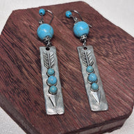 Orecchini boho turchese e argento | Orecchini pendenti stile boho | Orecchini artigianali donna | Idea regalo