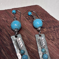 Orecchini boho turchese e argento | Orecchini pendenti stile boho | Orecchini artigianali donna | Idea regalo