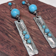 Orecchini boho turchese e argento | Orecchini pendenti stile boho | Orecchini artigianali donna | Idea regalo