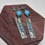 Orecchini boho turchese e argento | Orecchini pendenti stile boho | Orecchini artigianali donna | Idea regalo
