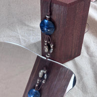 Collana boho lunga con pietra blu | Boho pendant necklace con cordino regolabile e perline | Collana lunga stile boho
