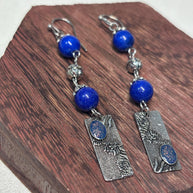 Orecchini boho blu pendenti con pietra | Orecchini lunghi artigianali in acciaio | Gioielli boho chic donna | Idea regalo donna