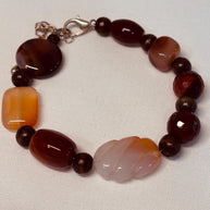 Bracciale in pietre dure naturali agata e corniola | Bracciale boho con perle naturali | Gioiello artigianale donna | Idea regalo