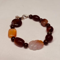 Bracciale in pietre dure naturali agata e corniola | Bracciale boho con perle naturali | Gioiello artigianale donna | Idea regalo