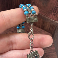 Bracciale uomo pietra turchese | Bracciale perline etnico boho | Gioiello uomo semirigido | Idea regalo uomo