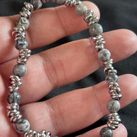 Bracciale uomo pietre naturali e acciaio | Bracciale elasticizzato uomo onice lapislazzuli jasper | Bracciale minimal uomo |Idea regalo uomo
