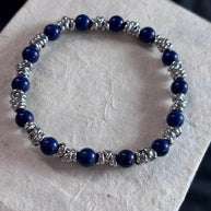 Bracciale uomo pietre naturali e acciaio | Bracciale elasticizzato uomo onice lapislazzuli jasper | Bracciale minimal uomo |Idea regalo uomo
