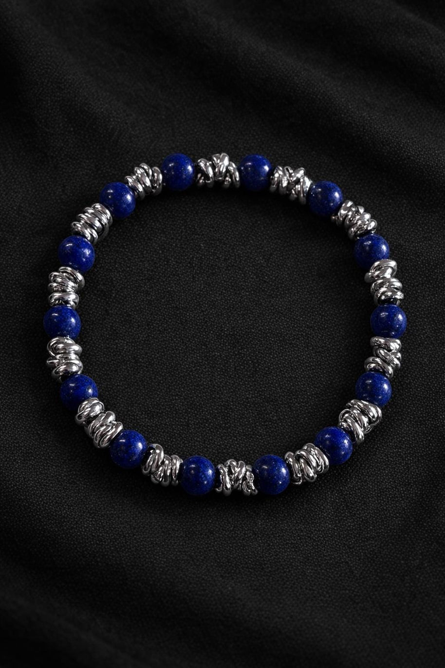 Bracciale uomo pietre naturali e acciaio | Bracciale elasticizzato uomo onice lapislazzuli jasper | Bracciale minimal uomo |Idea regalo uomo