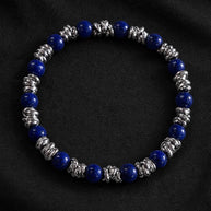 Bracciale uomo pietre naturali e acciaio | Bracciale elasticizzato uomo onice lapislazzuli jasper | Bracciale minimal uomo |Idea regalo uomo