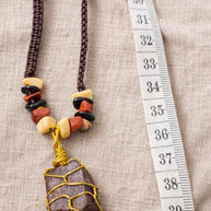 Collana uomo pietra naturale macramè | Ciondolo pietra grezza | Collana regolabile con pietre naturali | Stile boho uomo