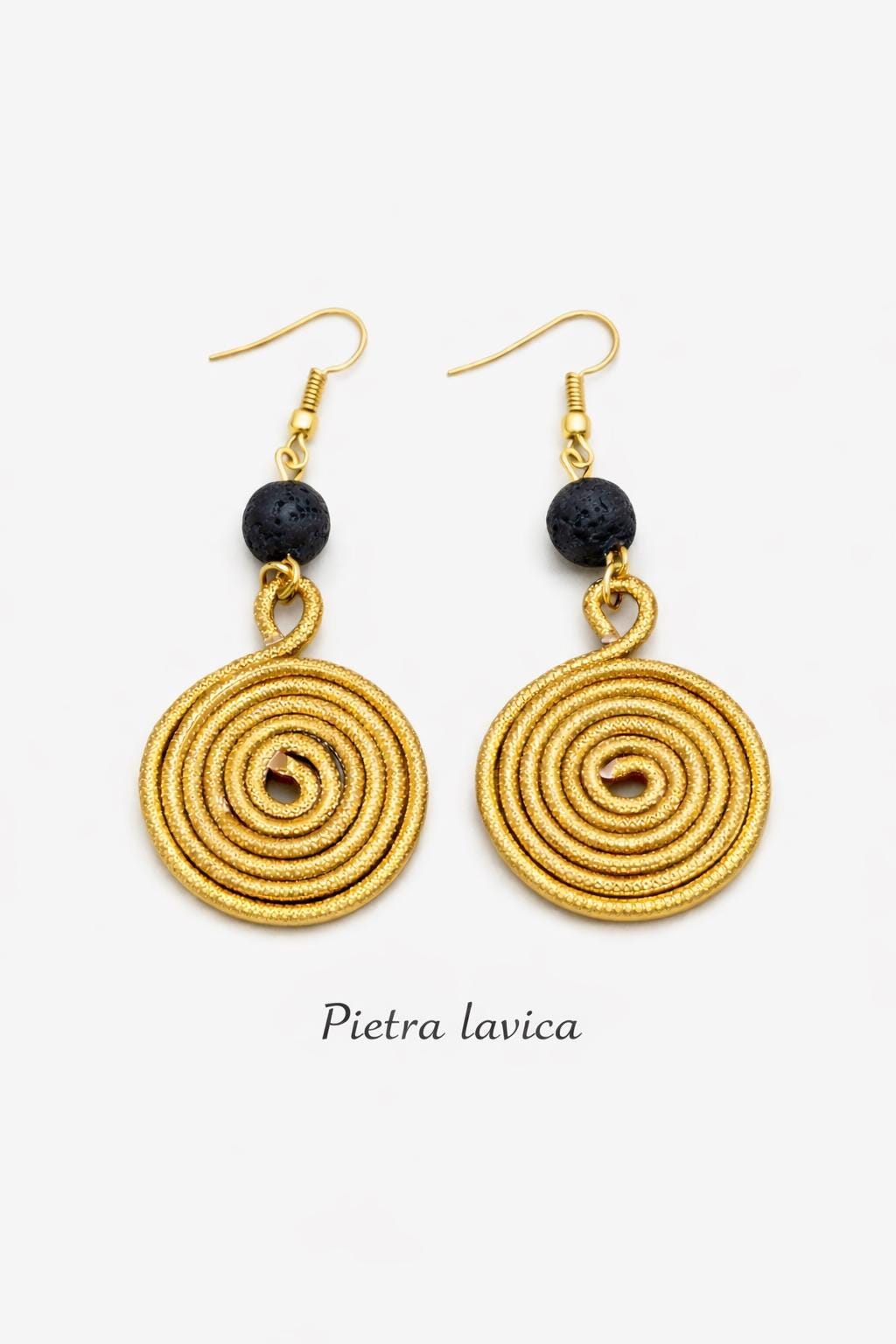 Orecchini spirale in alluminio con pietra naturale | Spiral earrings with natural stone | Orecchini boho leggeri antiallergici | 10 colori