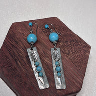 Orecchini boho turchese e argento | Orecchini pendenti stile boho | Orecchini artigianali donna | Idea regalo
