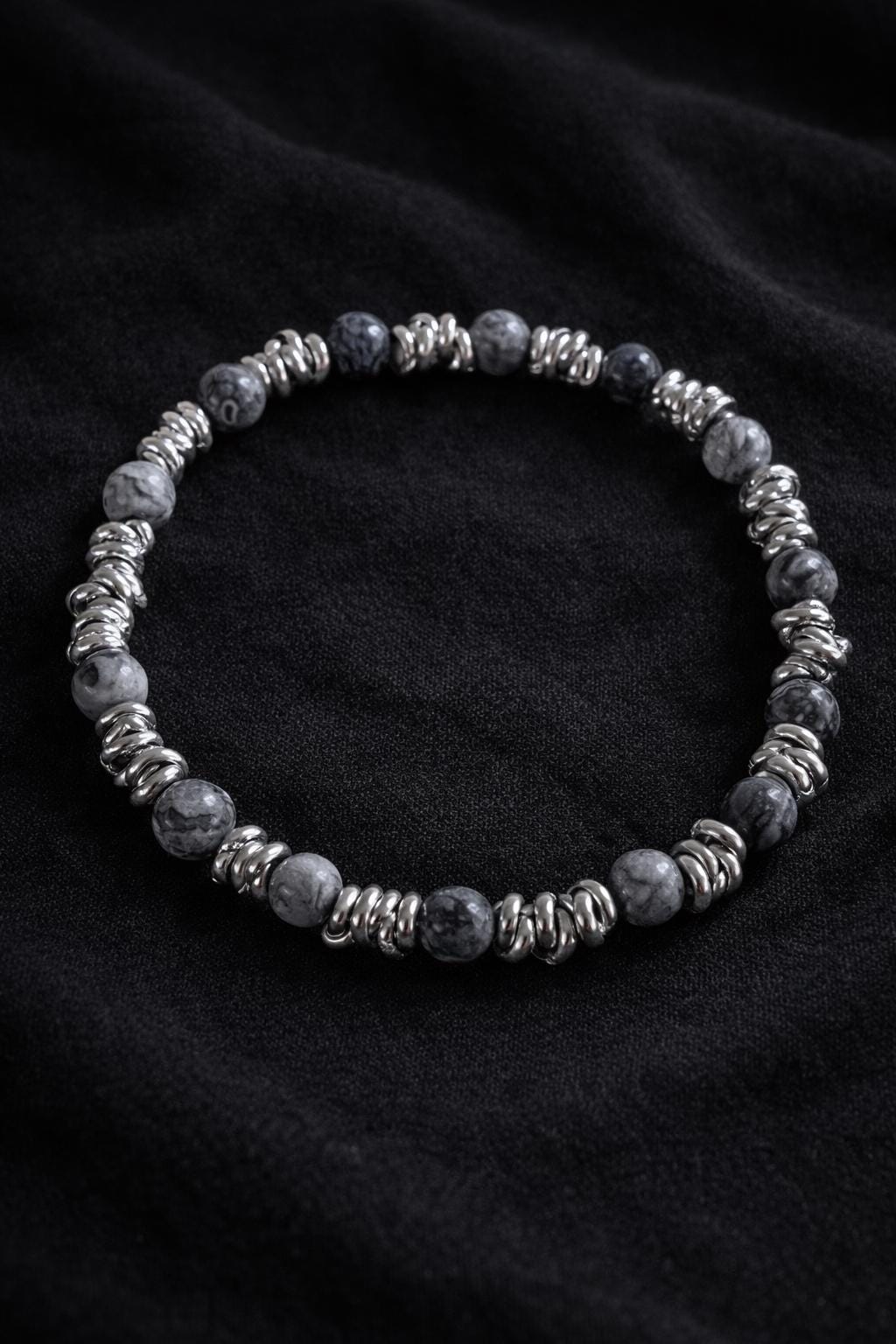 Bracciale uomo pietre naturali e acciaio | Bracciale elasticizzato uomo onice lapislazzuli jasper | Bracciale minimal uomo |Idea regalo uomo