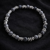 Bracciale uomo pietre naturali e acciaio | Bracciale elasticizzato uomo onice lapislazzuli jasper | Bracciale minimal uomo |Idea regalo uomo