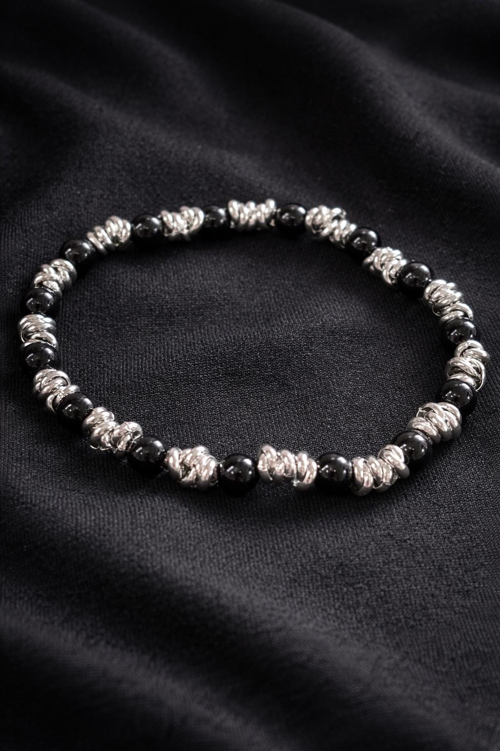 Bracciale uomo pietre naturali e acciaio | Bracciale elasticizzato uomo onice lapislazzuli jasper | Bracciale minimal uomo |Idea regalo uomo