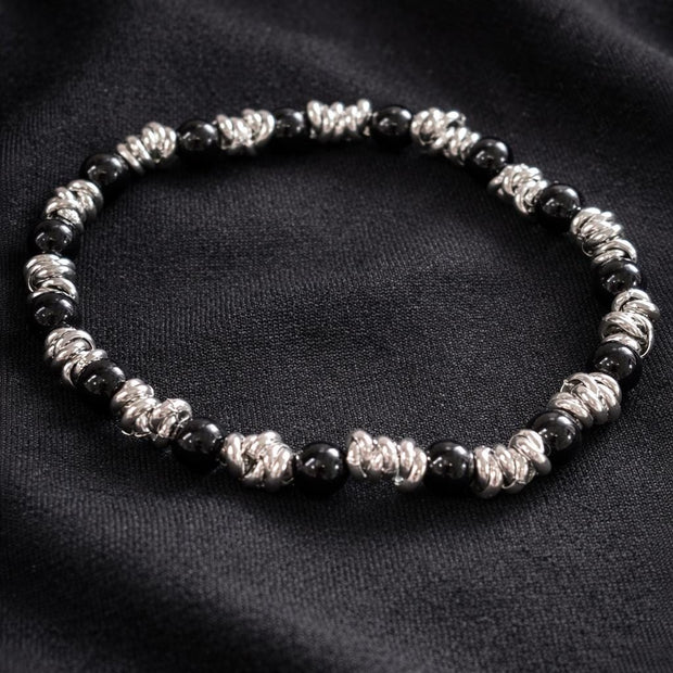 Bracciale uomo pietre naturali e acciaio | Bracciale elasticizzato uomo onice lapislazzuli jasper | Bracciale minimal uomo |Idea regalo uomo