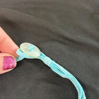 Collana boho turchese con grande ciondolo in madreperla e pietra naturale | Collana etnica con cordino e dischi madreperla | Gioiello estate