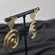 Orecchini spirale oro e nero in acciaio | Orecchini lunghi spirale | Spiral earrings gold black | Orecchini moderni donna
