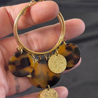 Orecchini cerchio grandi tartarugati | Hoop earrings acciaio e resina | Orecchini pendenti oro donna eleganti | Orecchini estivi