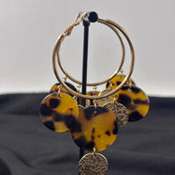 Orecchini cerchio grandi tartarugati | Hoop earrings acciaio e resina | Orecchini pendenti oro donna eleganti | Orecchini estivi
