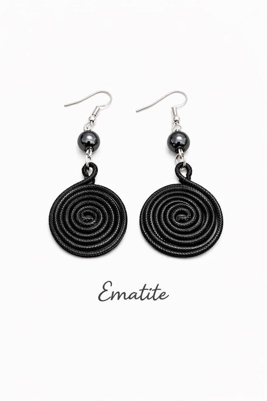Orecchini spirale in alluminio con pietra naturale | Spiral earrings with natural stone | Orecchini boho leggeri antiallergici | 10 colori