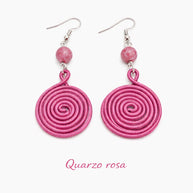 Orecchini spirale in alluminio con pietra naturale | Spiral earrings with natural stone | Orecchini boho leggeri antiallergici | 10 colori