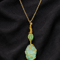 Green Sea Glass Necklace | Wire Wrapped Beach Glass Pendant | Ocean Inspired Jewelry | Ocean Lover Gift | Minimal Gold Necklace
