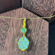 Green Sea Glass Necklace | Wire Wrapped Beach Glass Pendant | Ocean Inspired Jewelry | Ocean Lover Gift | Minimal Gold Necklace